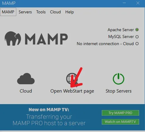 MAMP running locally