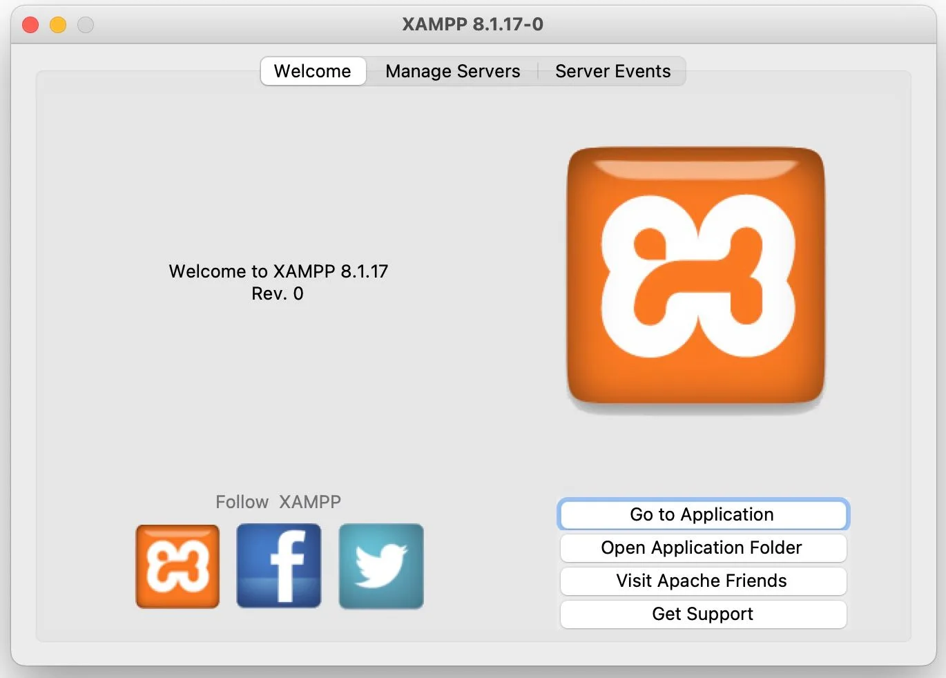 XAMPP download page on Mac